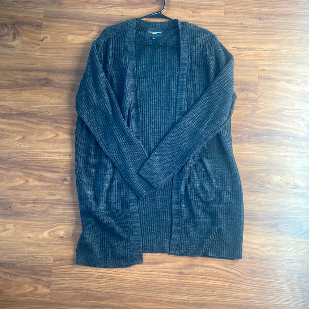 Plus Size Dark Grey Cardigan